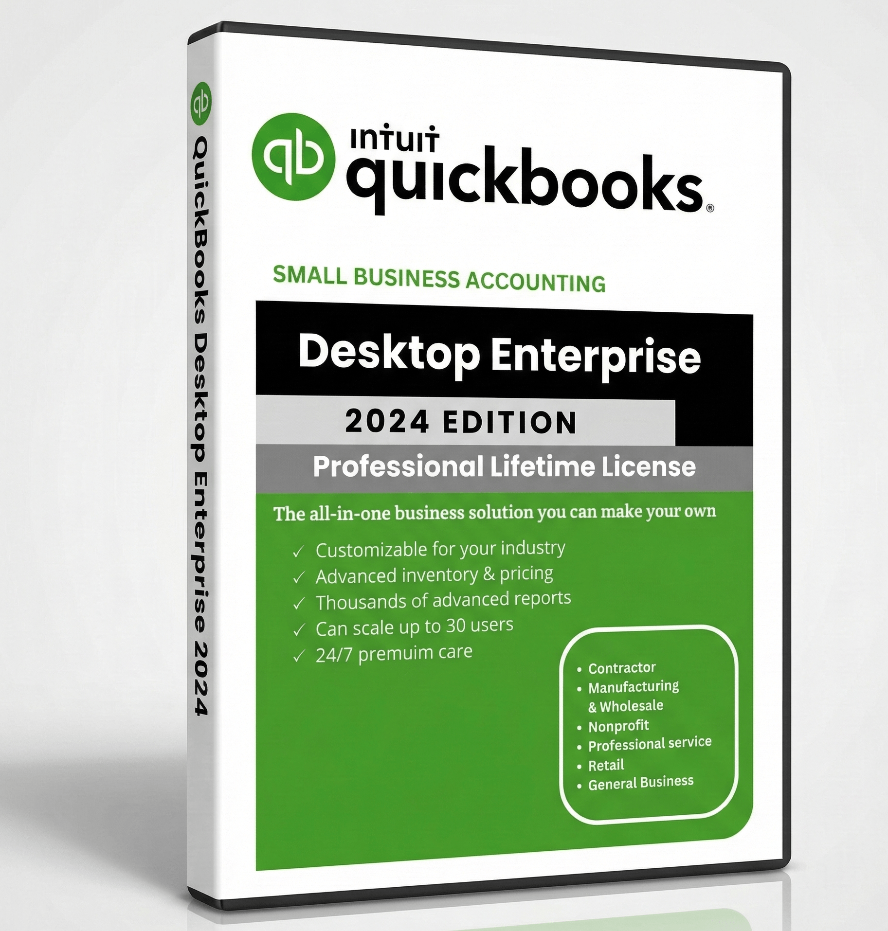 uickBooks Desktop Enterprise 2024 lifetime license CD version